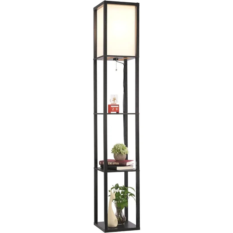 VONLUCE authentic Floor Lamp with Shelves, Etagere Standing Lamp with 3 Storage Shelves