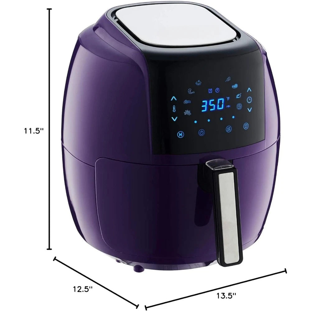 Air Fryer 5.8-Quart Programmable 8-in-1 Air Fryer XL + Recipe Book