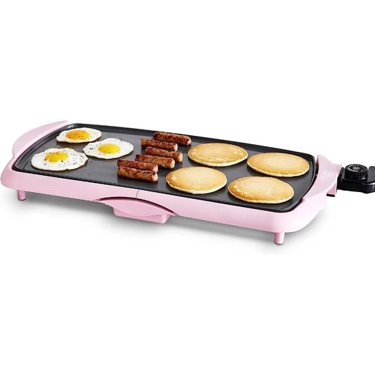 Large 20" Electric Griddle for Pancakes Eggs Burgers and More, Removable Drip Tray