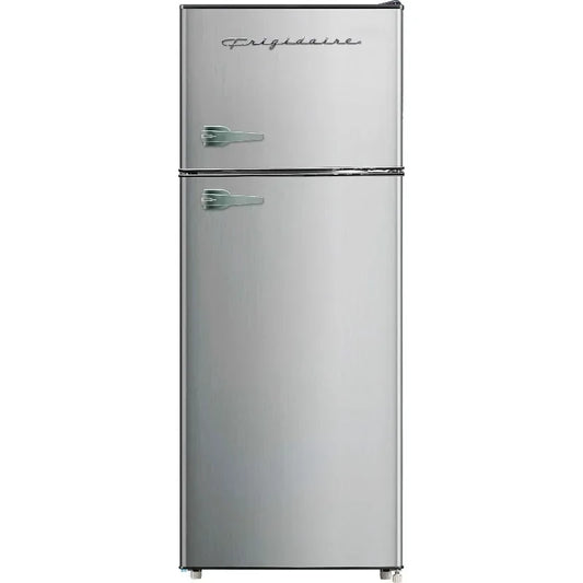 Frigidaire 2 Door Apartment Size Refrigerator with Freezer, 7.5 cu ft Stainless Steel