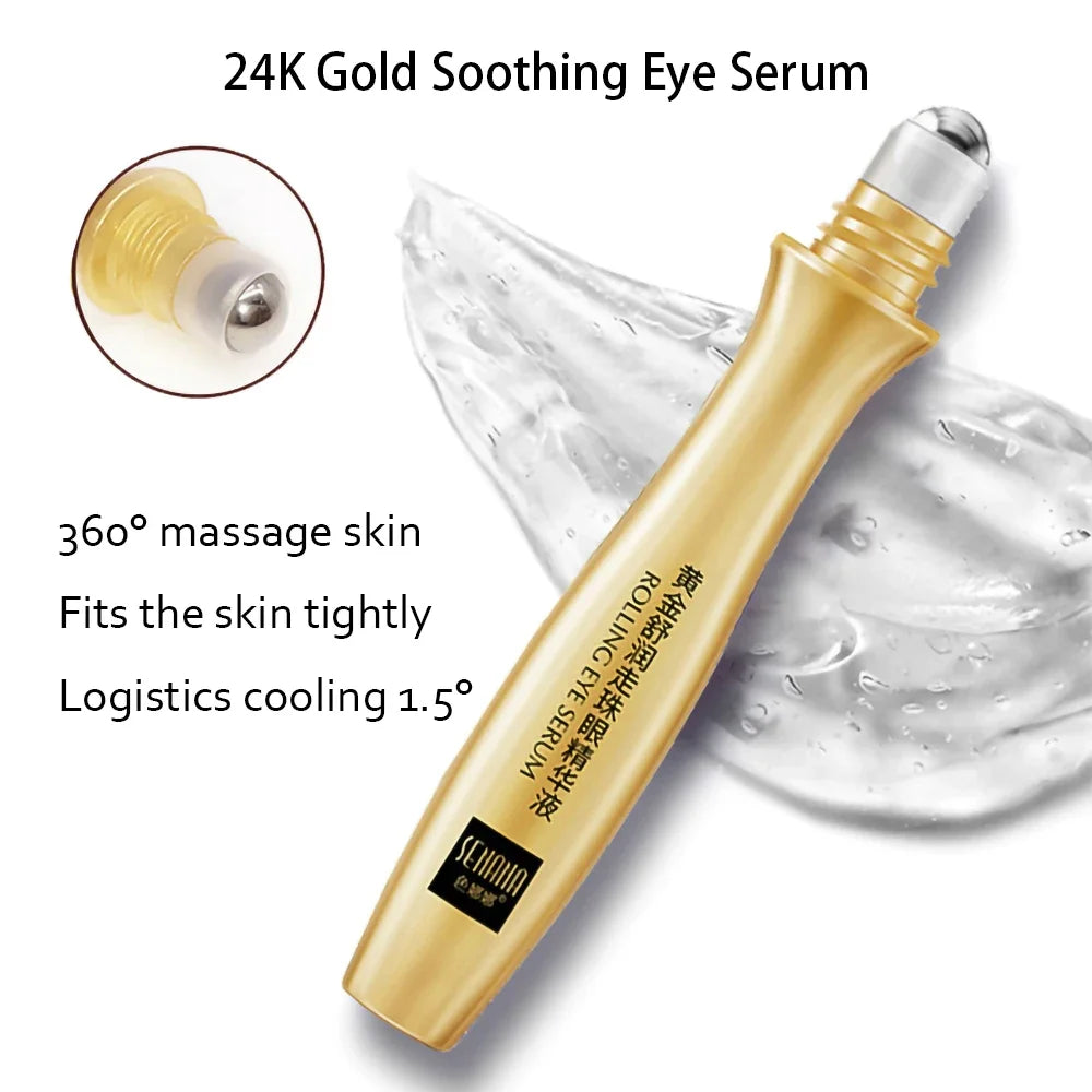 Eye Cream Skincare Set 24K Gold Face Serum Anti Ageing Remove Dark Circles Collagen