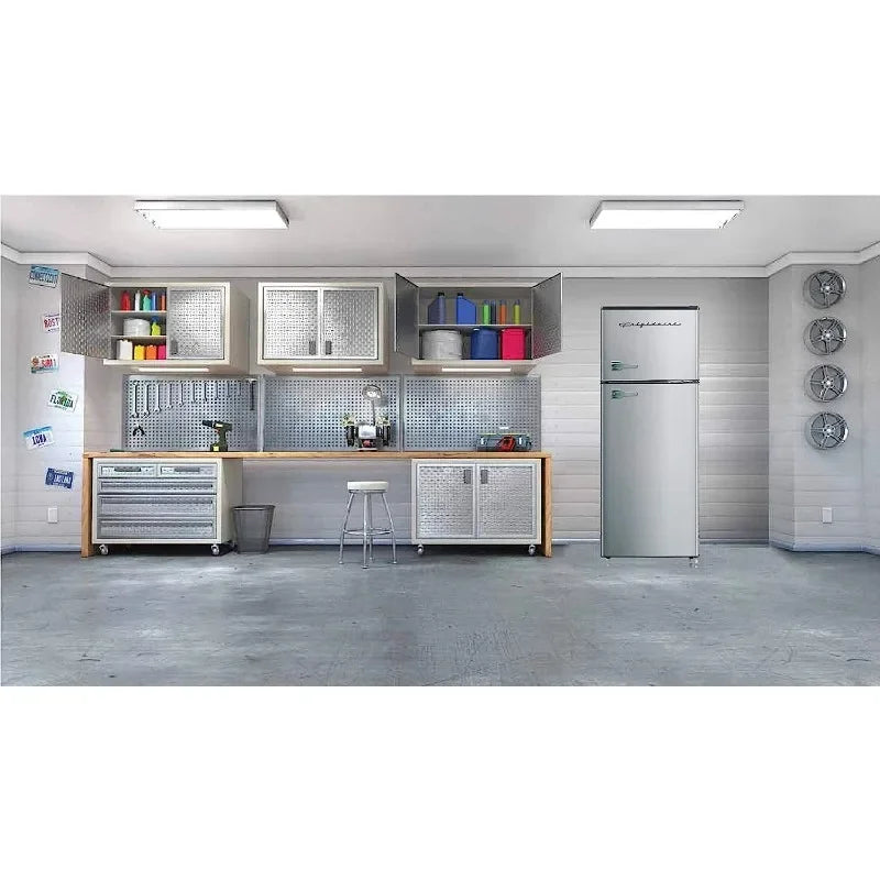 Frigidaire 2 Door Apartment Size Refrigerator with Freezer, 7.5 cu ft Stainless Steel