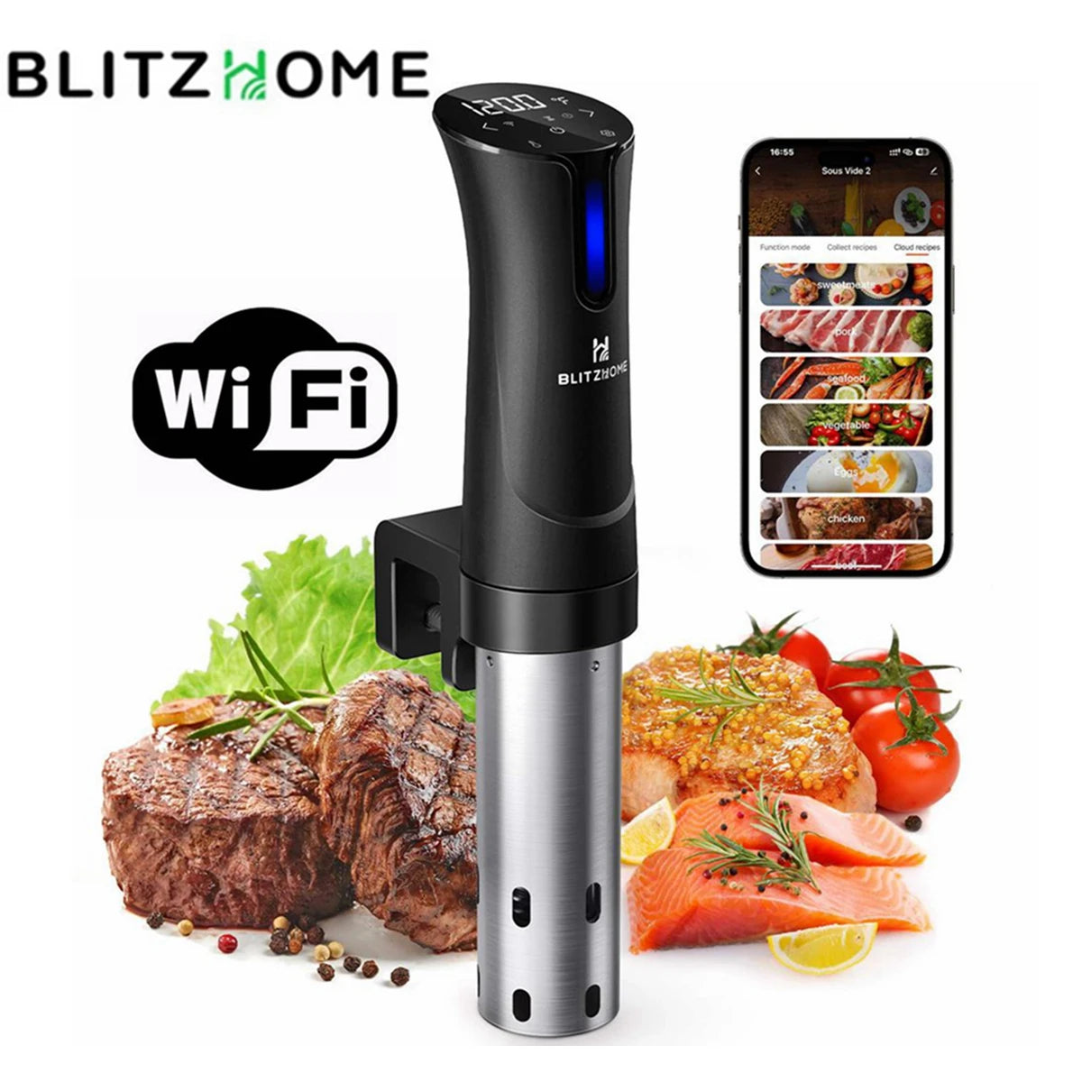 1100W WiFi Sous Vide Machine Durable Immersion Circulator Precise Cooker